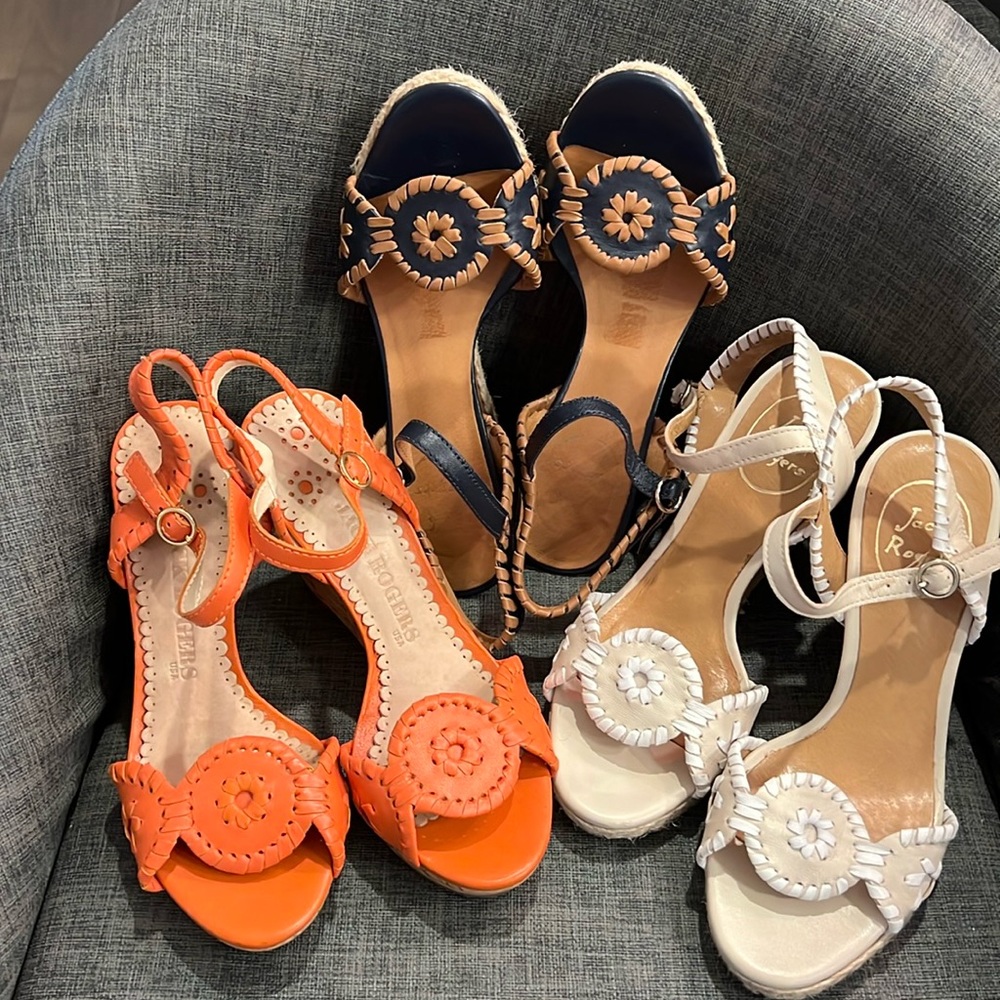 Bundle Jack Rogers l Clare Rope Leather Wedges Size 5